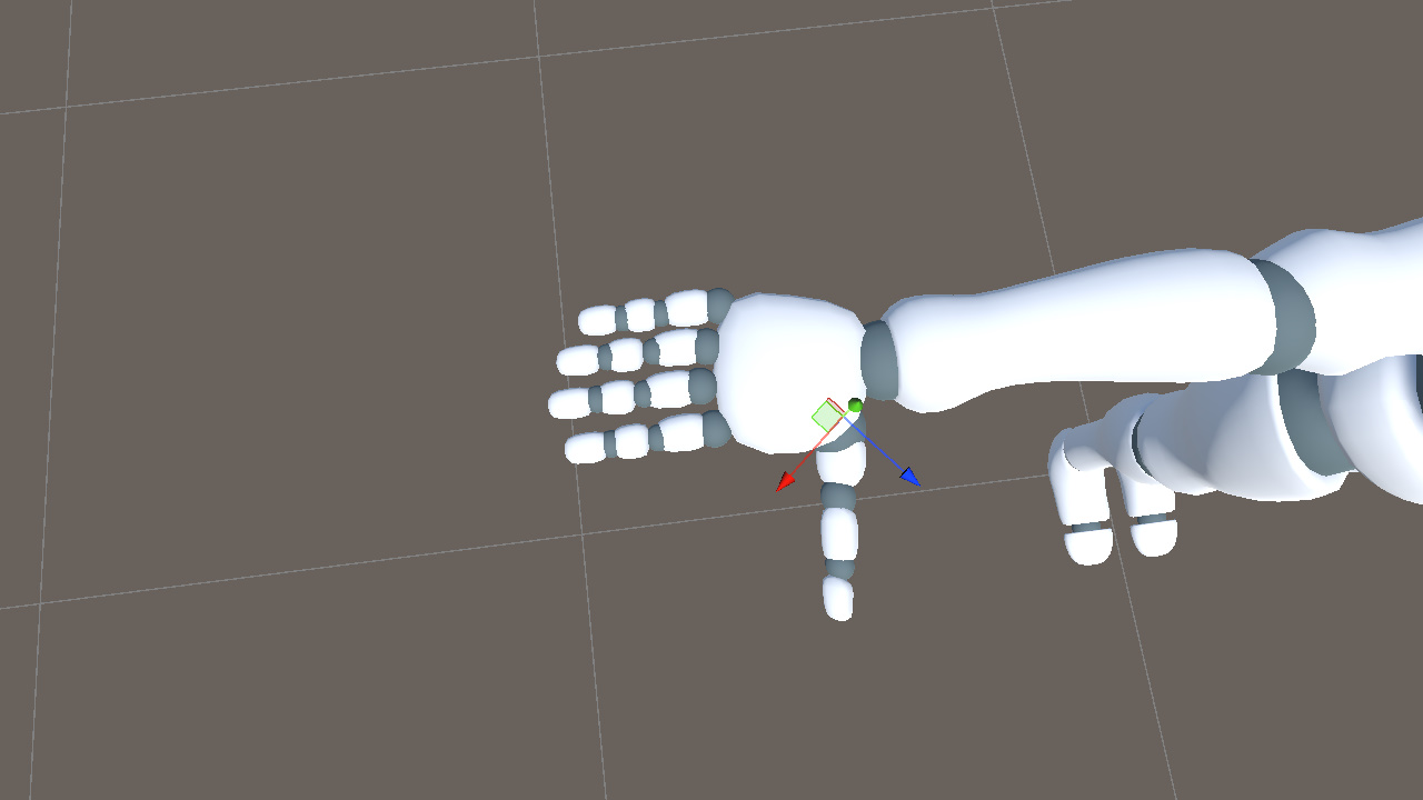 Thumb aligned after -40 degree Y rotation