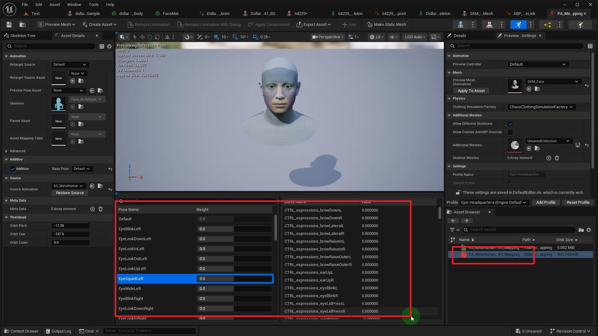 MetaHuman Pose Asset